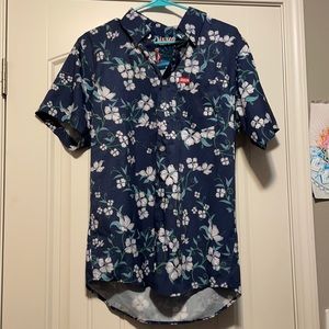 Dixon button down Hawaiian print top small